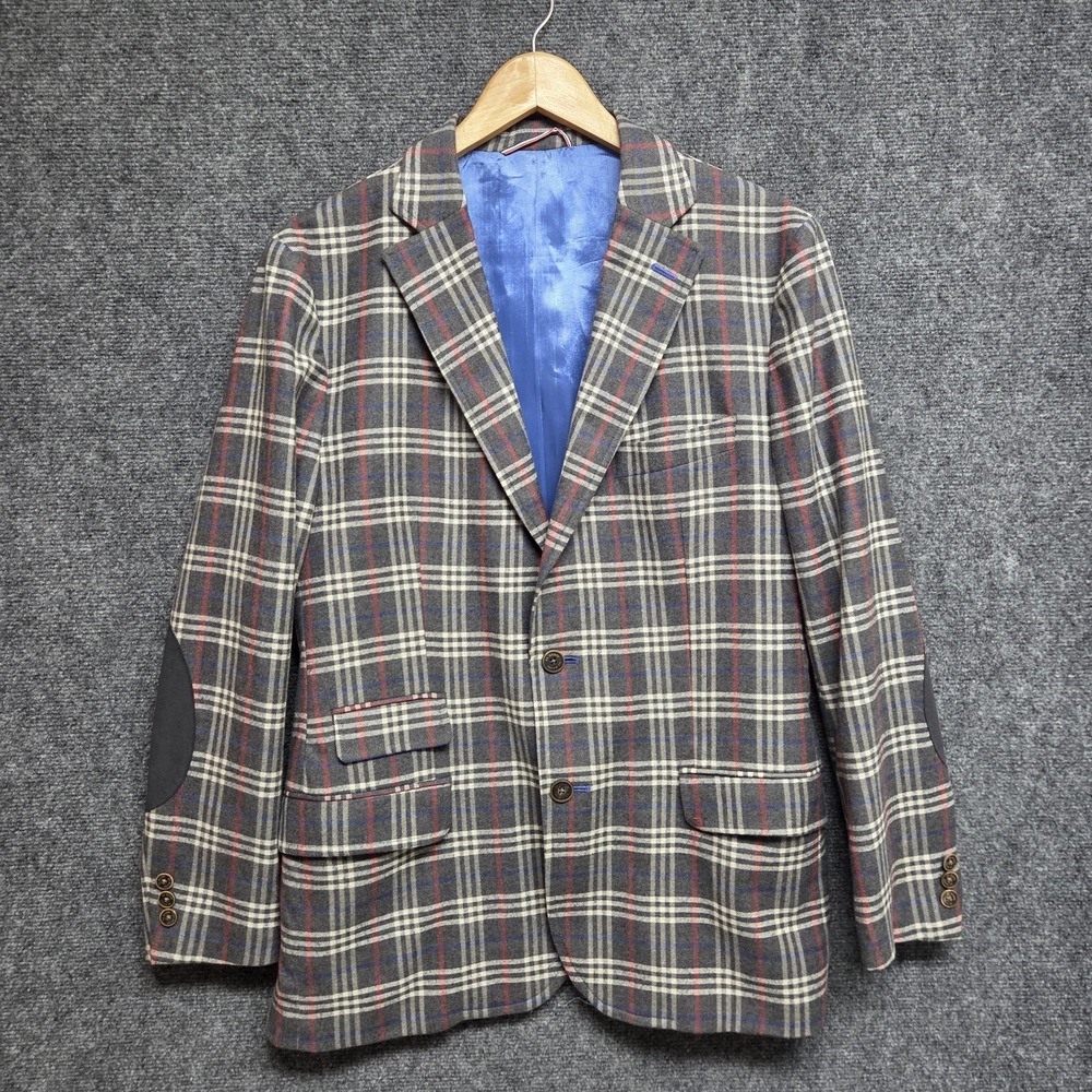 El Ganso Plaid Blazer Men EU 52 US 18 Subalpino Italian Wool Blend Fabric Jacket